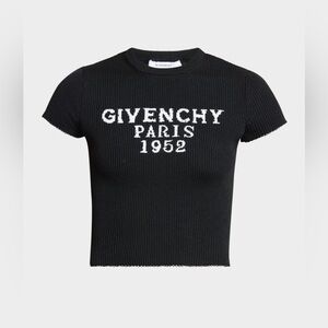 Givenchy logo short sleeve crop rib t shirt